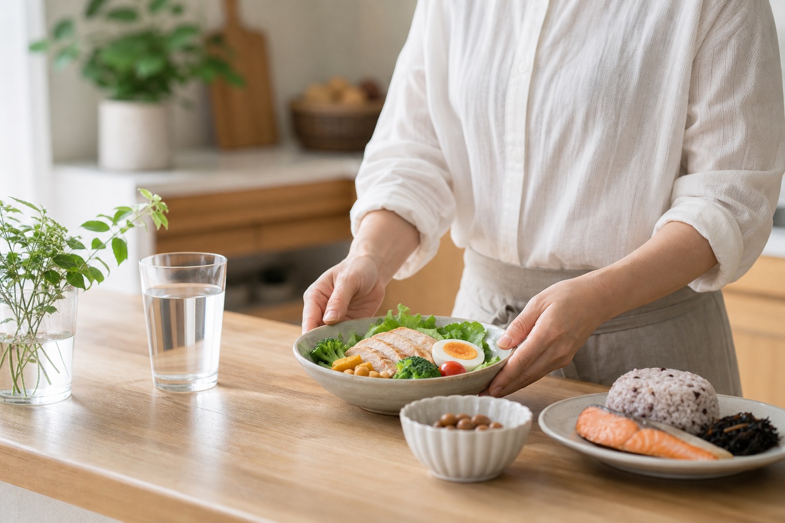 健康的な食事を準備する手元